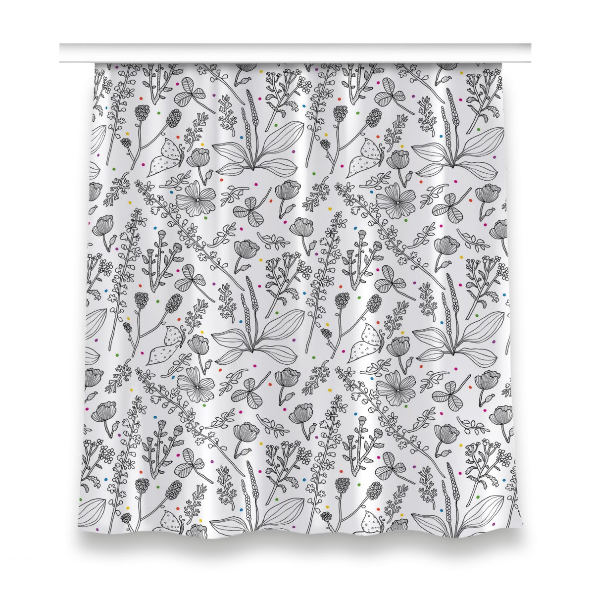 Klasyczna zasłona kolory 150x160 Kwiaty i kropki, Fabricsy