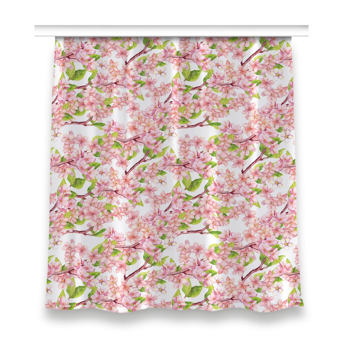 Gotowa zasłona na taśmę wzór 150x160 Kwiaty wiśni, Fabricsy