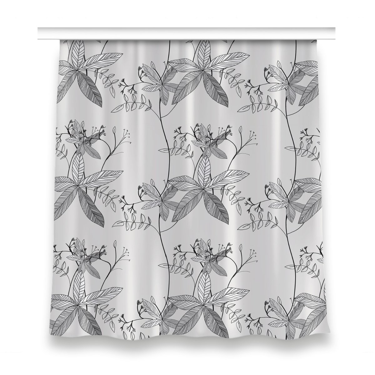 Gotowa zasłona z nadrukiem 150x160 Kwiaty Doodle, Fabricsy