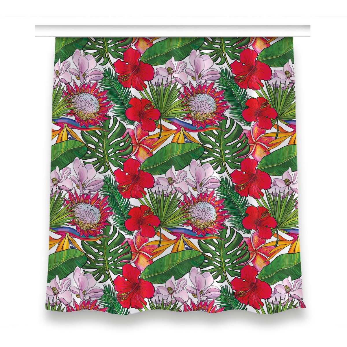 Gotowa zasłona z nadrukiem 150x160 Kolorowe kwiaty, Fabricsy