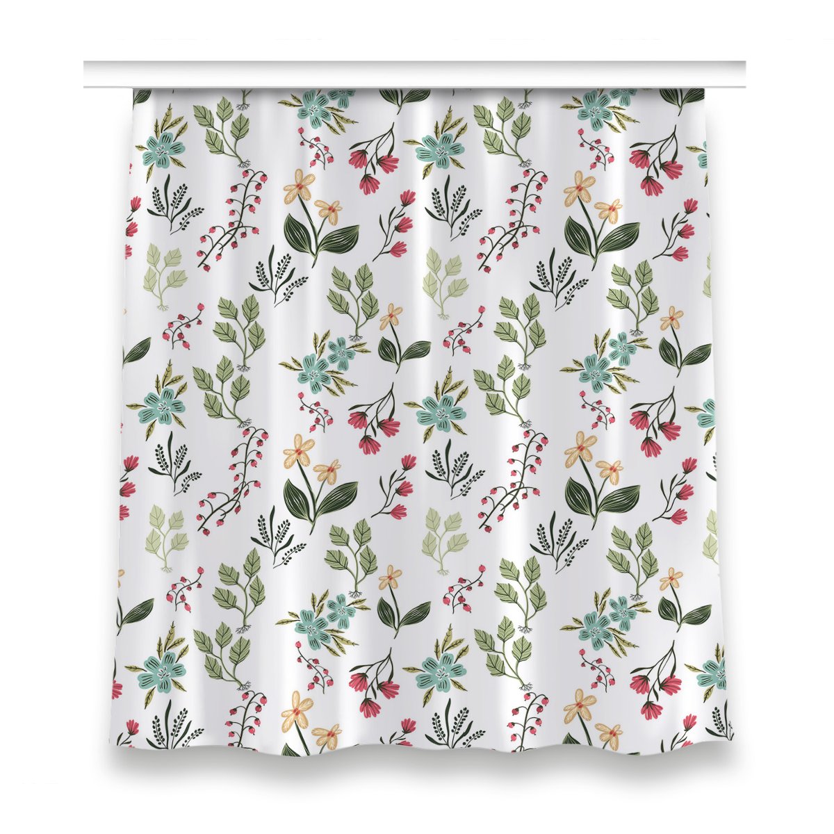 Klasyczna zasłona kolory 150x160 Jagody i Kwiaty, Fabricsy