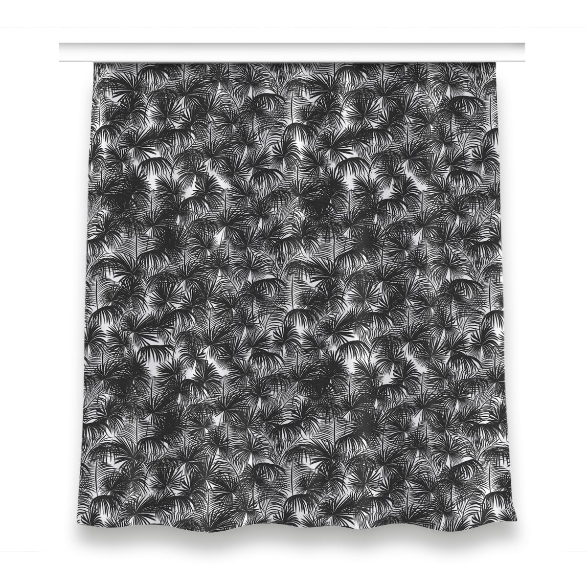 Gotowa zasłona do pokoju wzór 150x160 Czarne palmy, Fabricsy