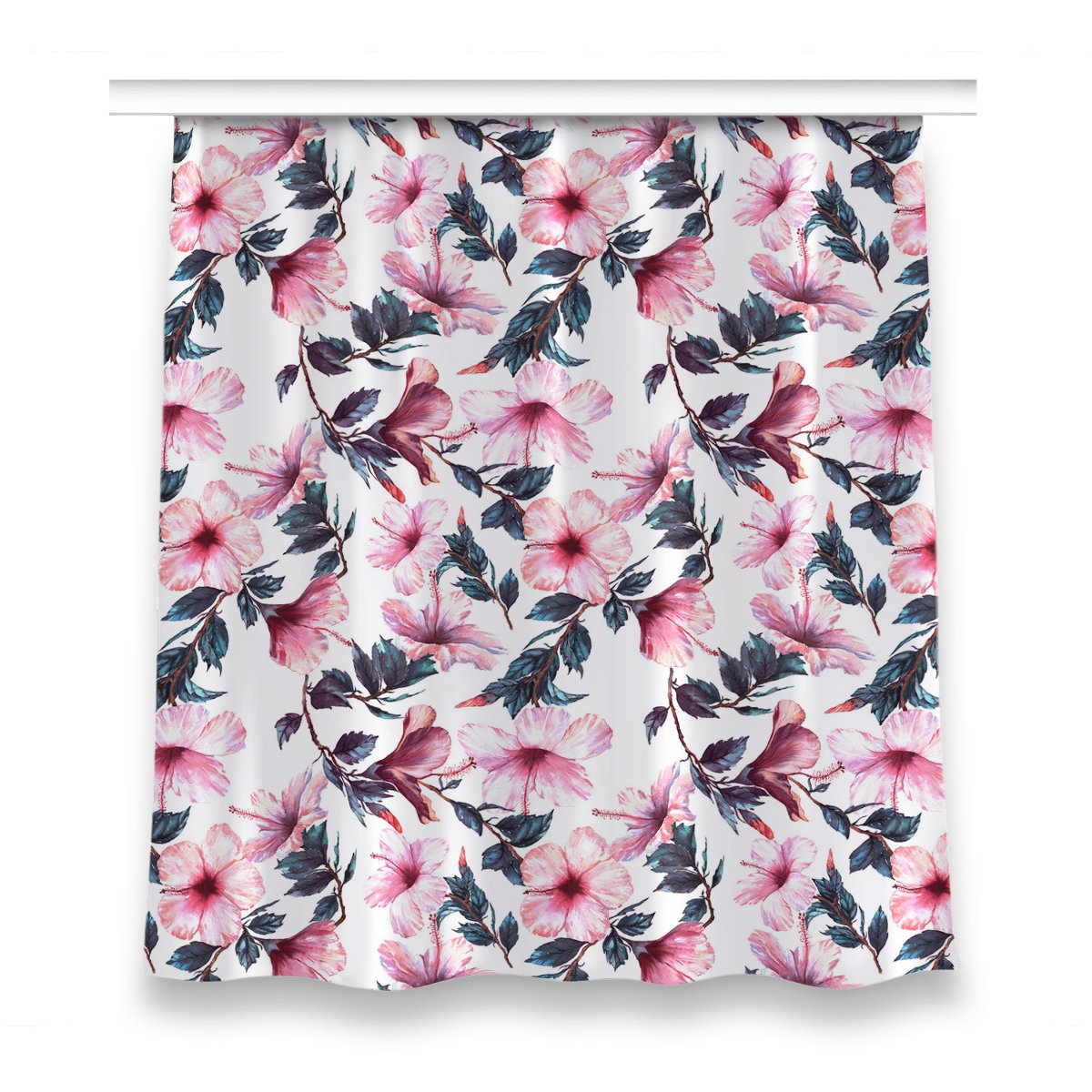 Klasyczna zasłona kolory 150x160 Kwiaty hibiskusa, Fabricsy