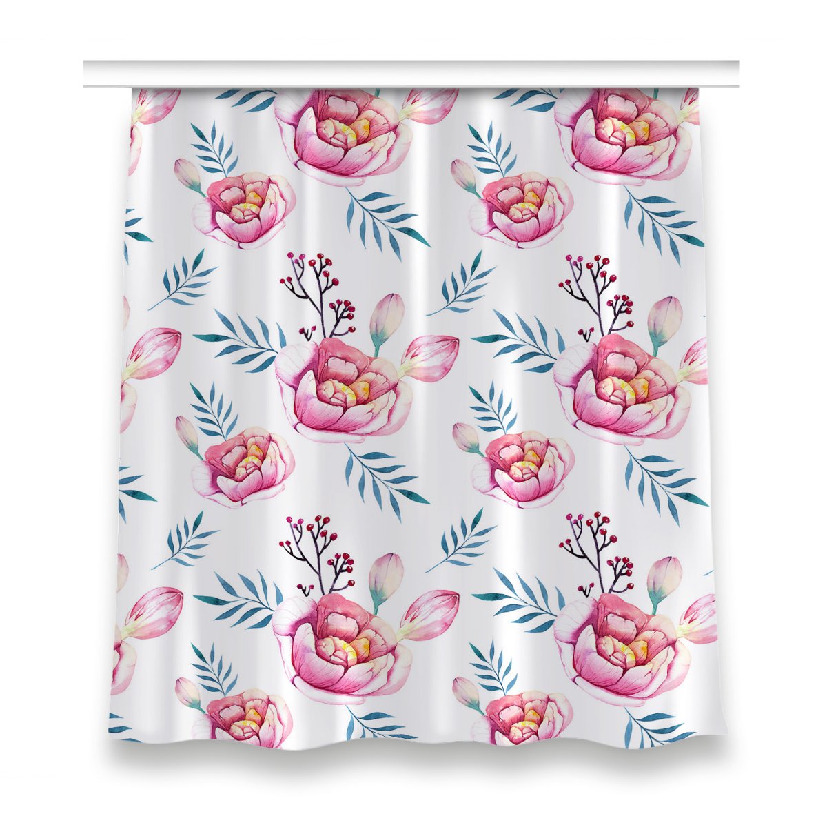 Gotowa zasłona z grafiką dekor wzór 150x160 Kwiaty, Fabricsy