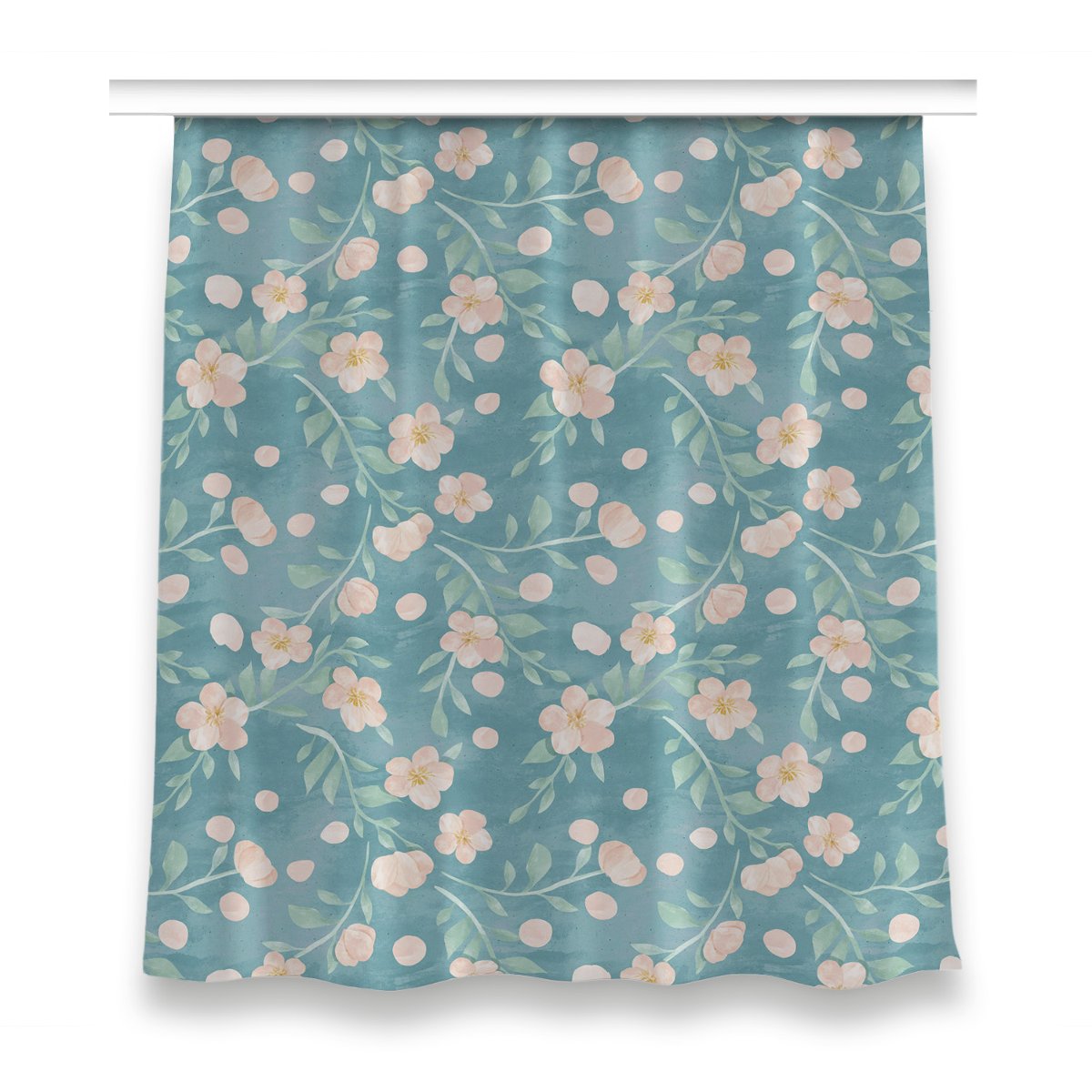 Gotowa zasłona z grafiką 150x160 Pastelowe kwiaty, Fabricsy