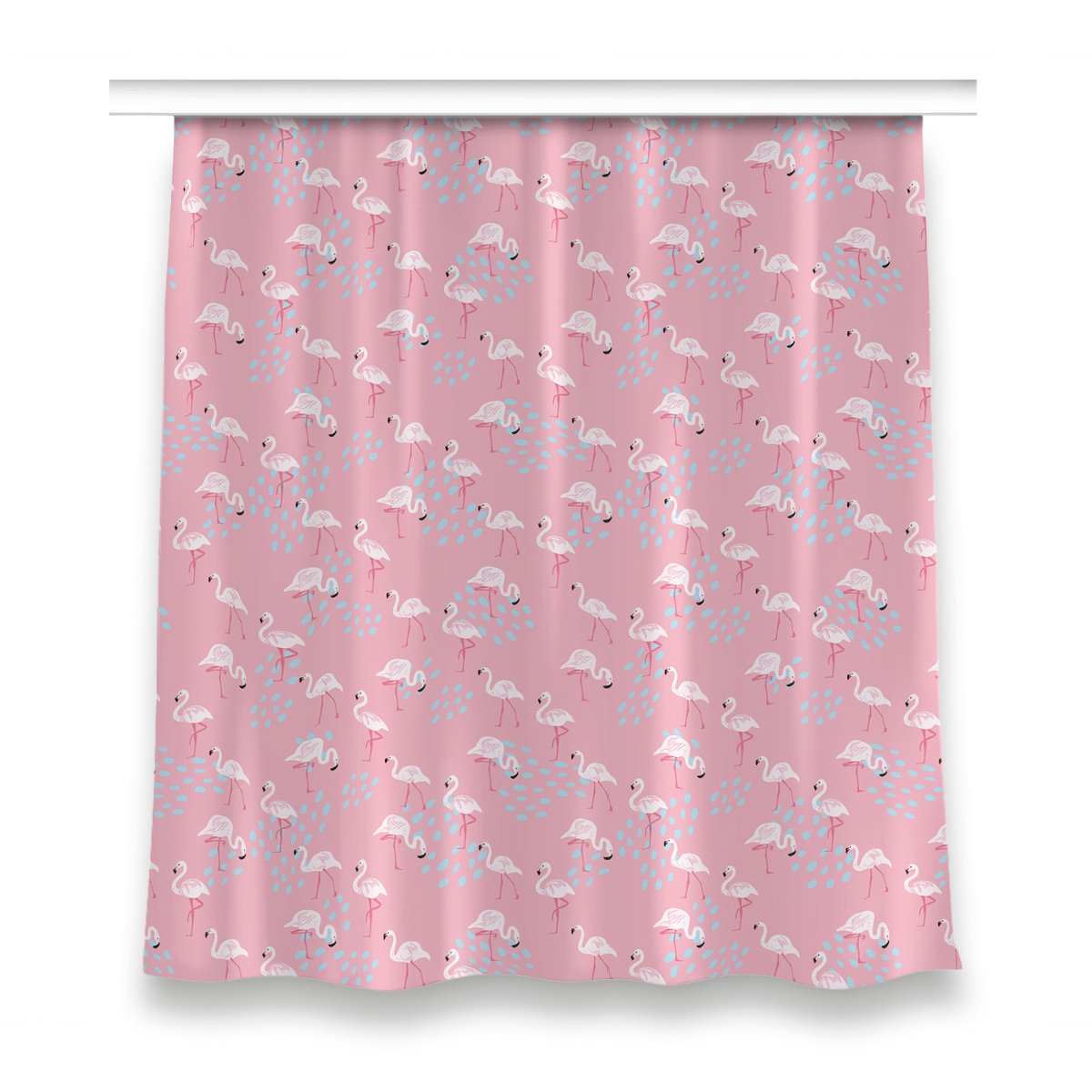 Gotowa zasłona na taśmę do pokoju 150x160 Flamingi, Fabricsy