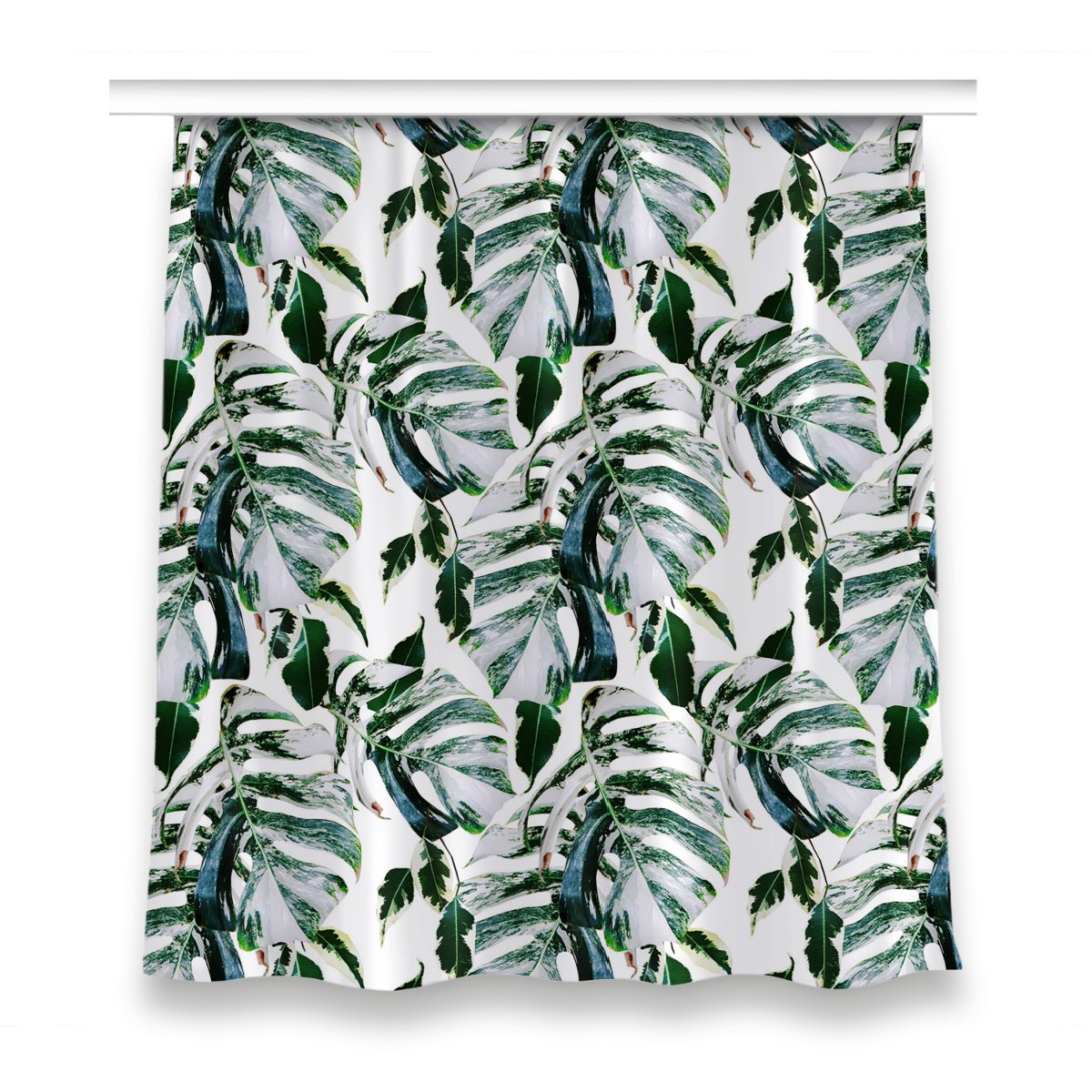 Gotowa zasłona z grafiką wzór 150x160 Liście palmy, Fabricsy