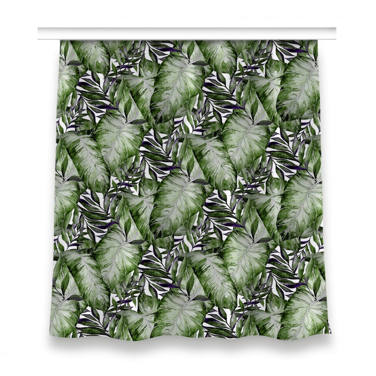 Kolorowa zasłona z nadrukiem 150x160 Liść Monstera, Fabricsy