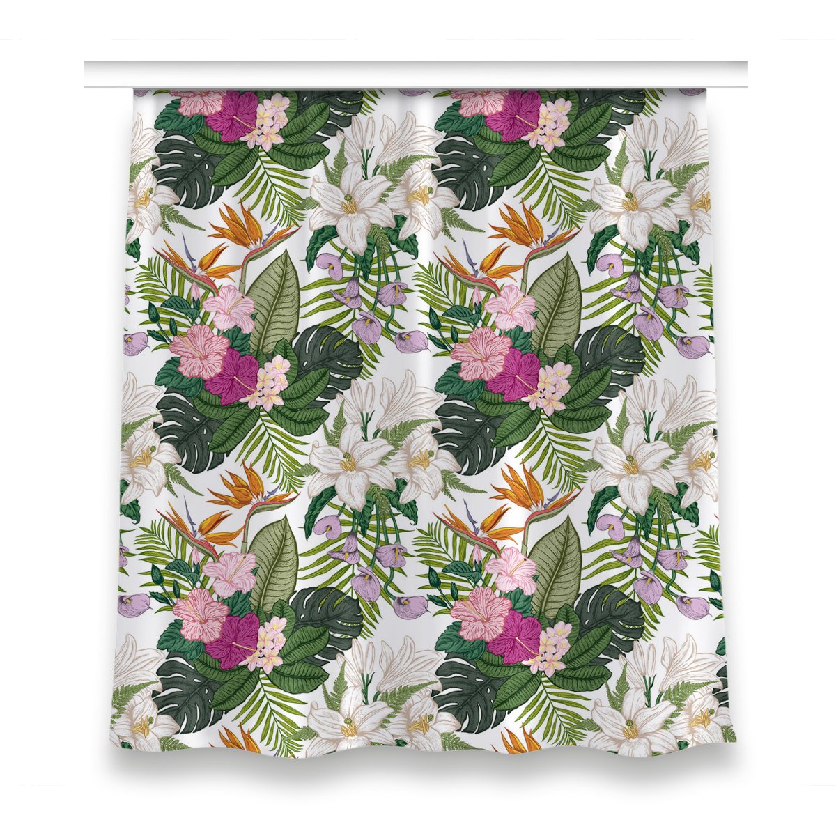 Gotowa zasłona do pokoju 150x160 Egzotyczne kwiaty, Fabricsy