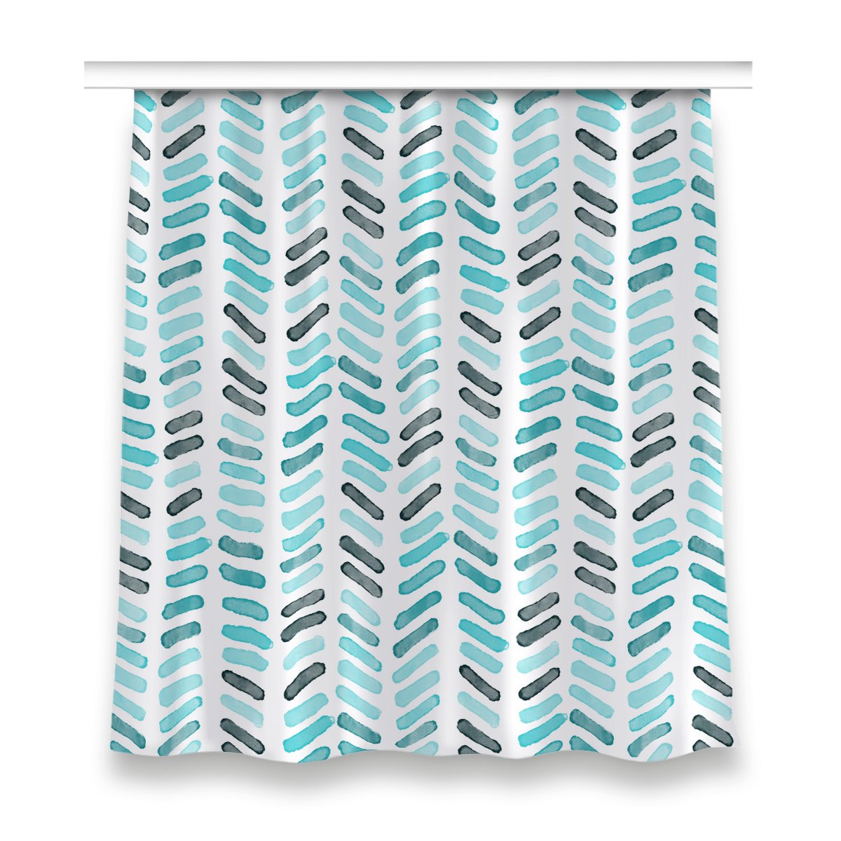 Gotowa zasłona dekor 150x160 cm Akwarela w jodełkę, Fabricsy