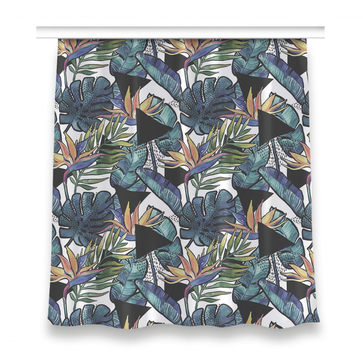 Zasłona klasyczna z grafiką 150x160 Liście palmowe, Fabricsy