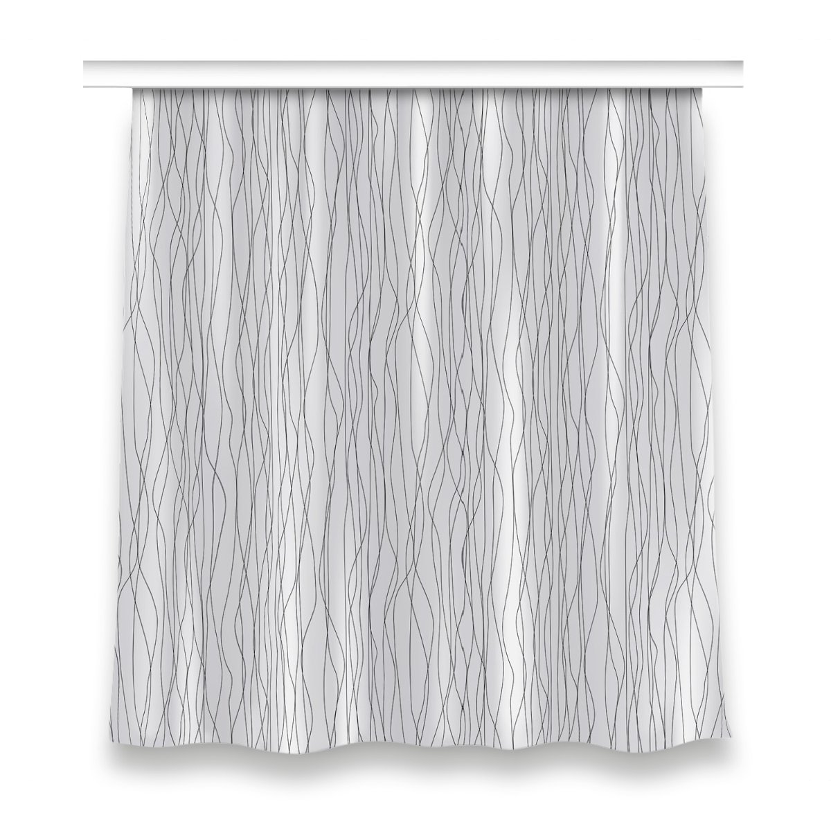 Gotowa zasłona do salonu 150x160 Czarne trójkąty, Fabricsy