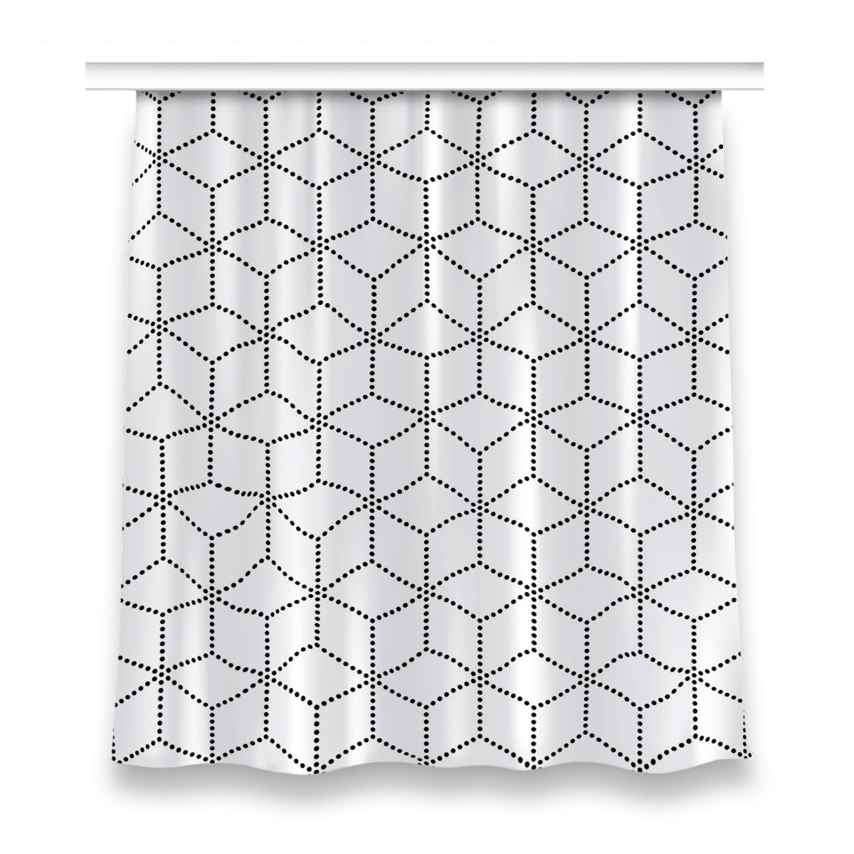 Kolorowa zasłona z nadrukiem 150x160 Szare kostki, Fabricsy
