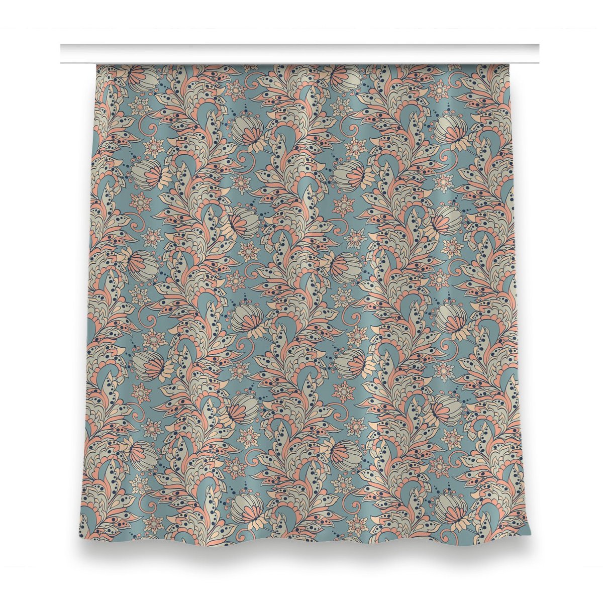 Gotowa zasłona z grafiką 150x160 cm Bajkowe kwiaty, Fabricsy