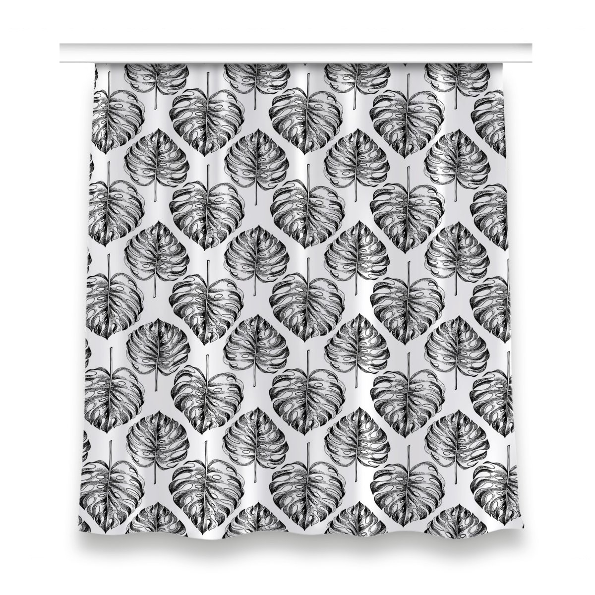 Kolorowa zasłona z nadrukiem wzór 150x160 Monstera, Fabricsy