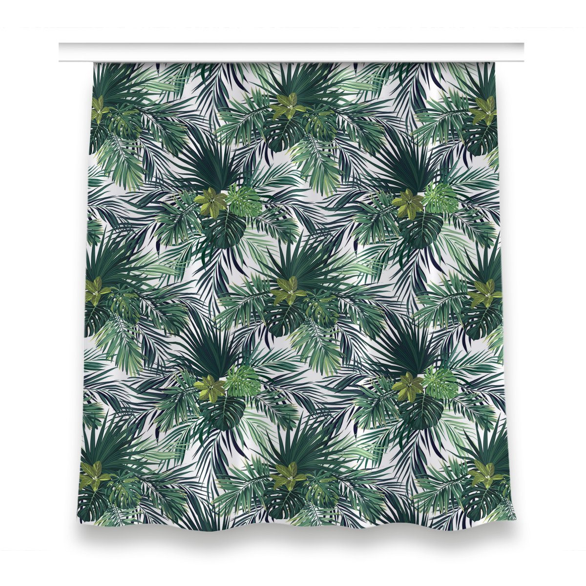 Gotowa zasłona z grafiką 150x160 Tropikalne liście, Fabricsy