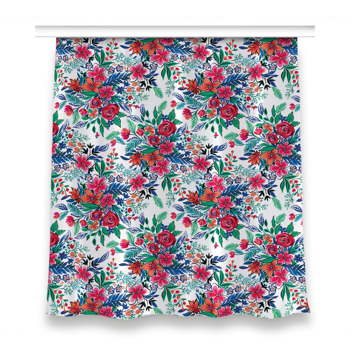 Gotowa zasłona do sypialni 150x160 Kolorowe kwiaty, Fabricsy