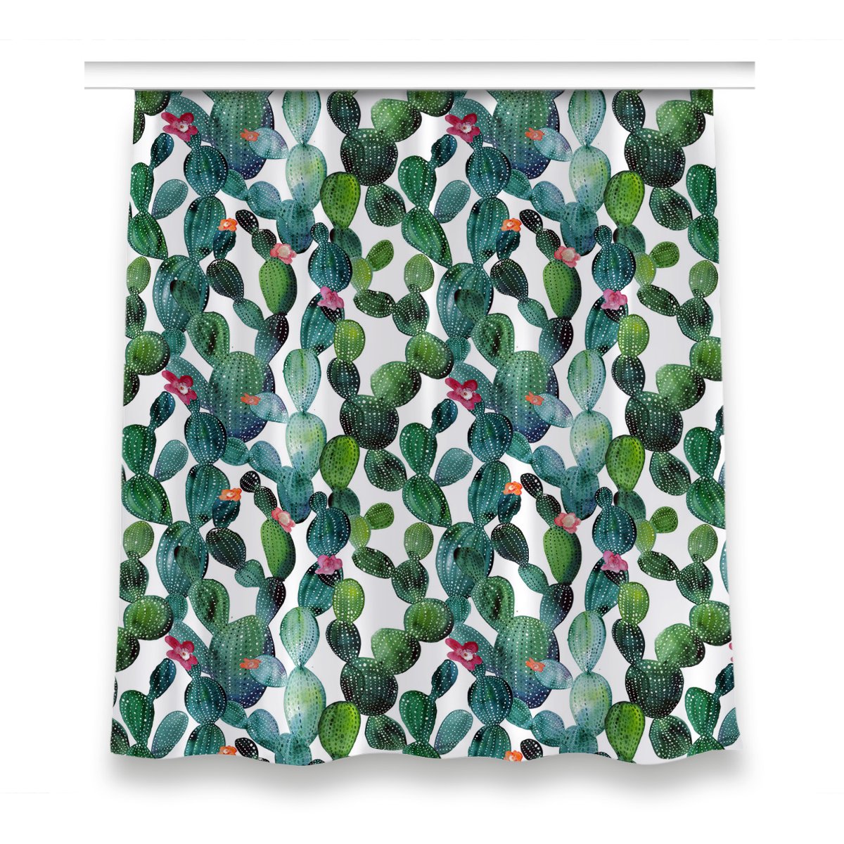 Gotowa zasłona wzór 150x160 cm Kaktusy z kwiatami, Fabricsy