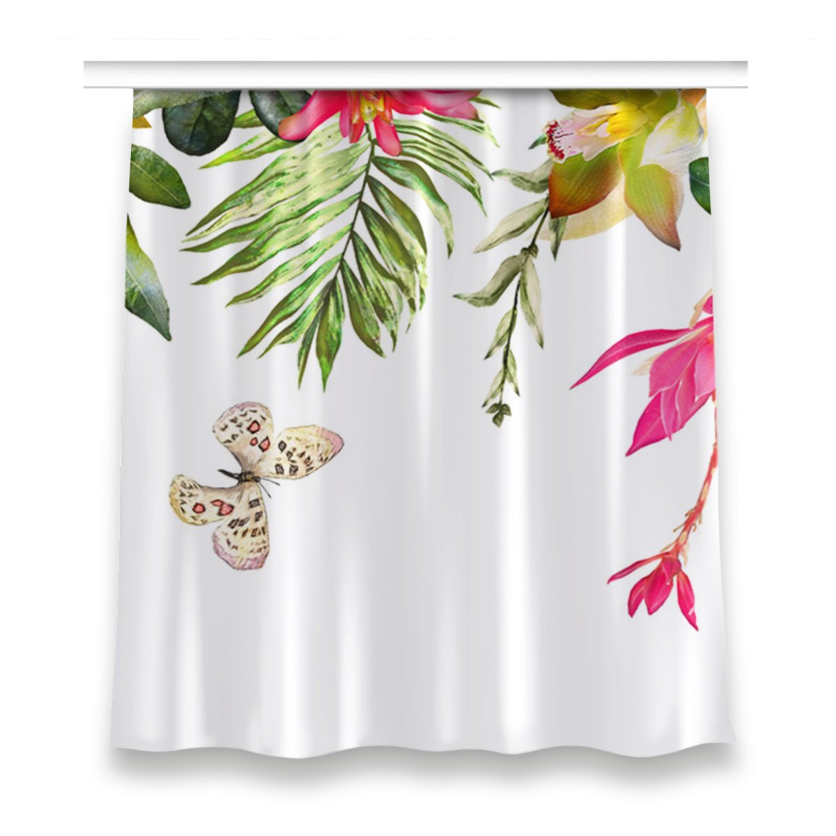 Gotowa zasłona dekor 150x160 cm Rośliny tropikalne, Fabricsy