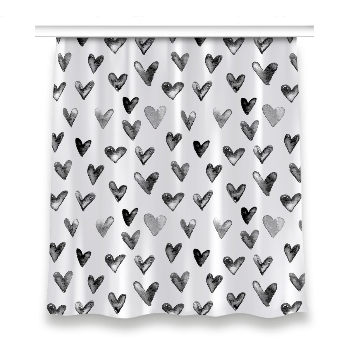 Gotowa zasłona na taśmę 150x160 cm Malowane serca, Fabricsy