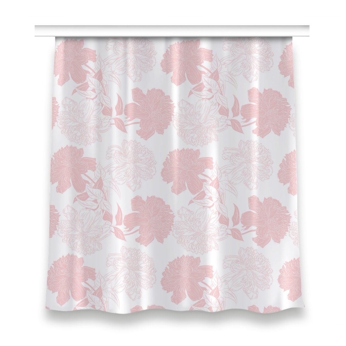 Zasłona z nadrukiem gotowa 150x160 Różowe kwiaty, Fabricsy