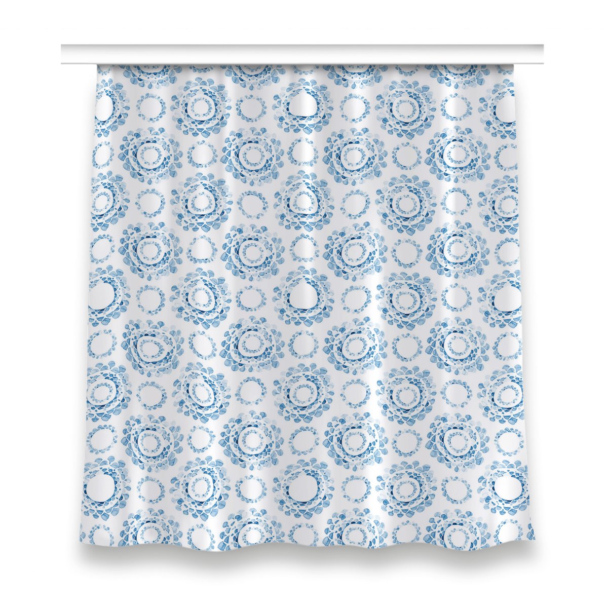 Klasyczna zasłona kolory 150x160 Niebieskie koła, Fabricsy