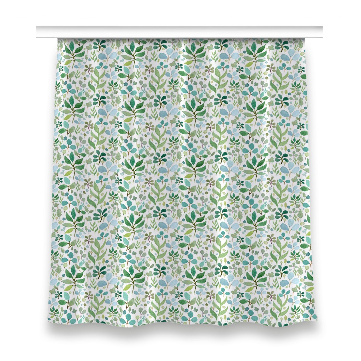 Zasłona klasyczna z grafiką 150x160 Zielone liście, Fabricsy