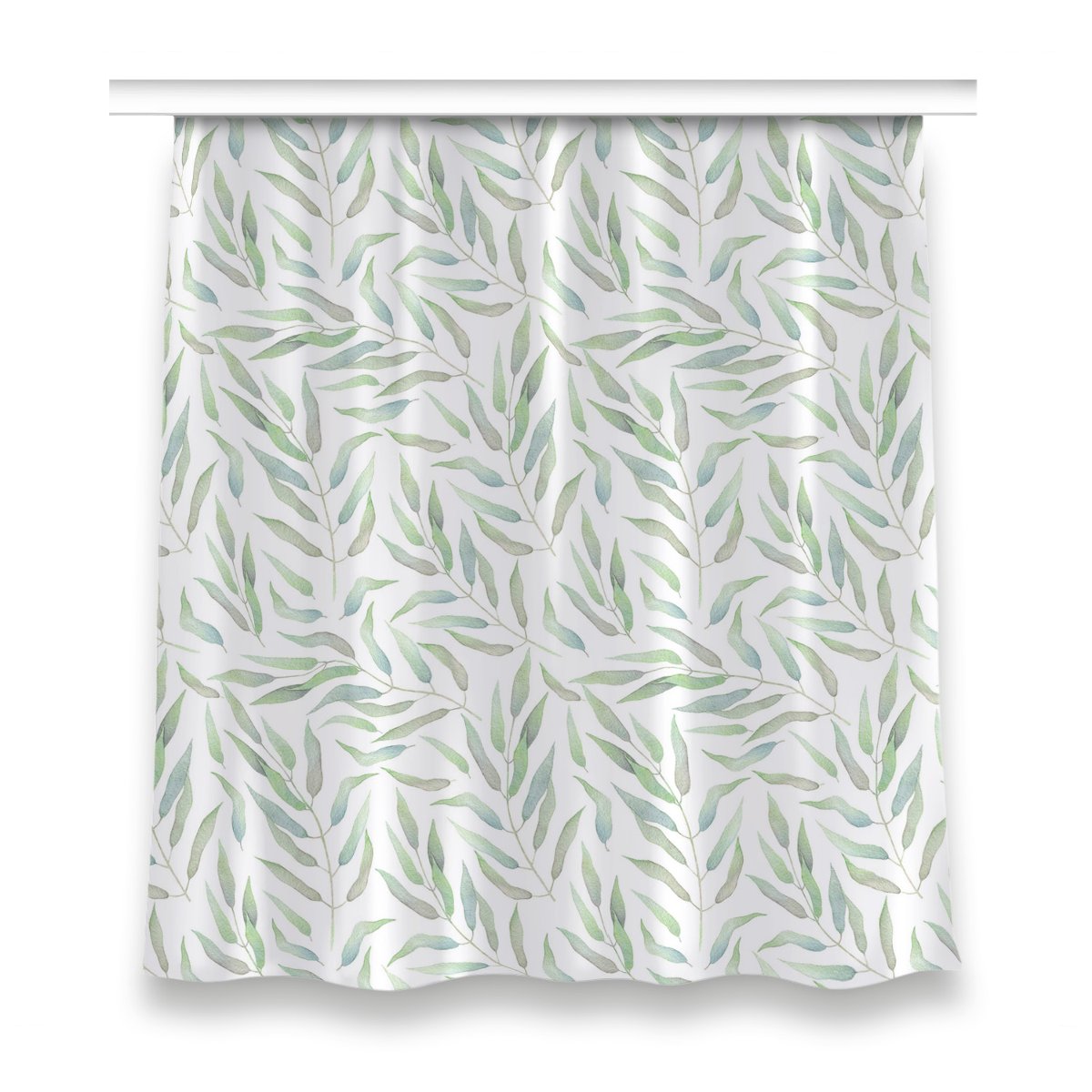 Gotowa zasłona z grafiką 150x160 Delikatne liście, Fabricsy