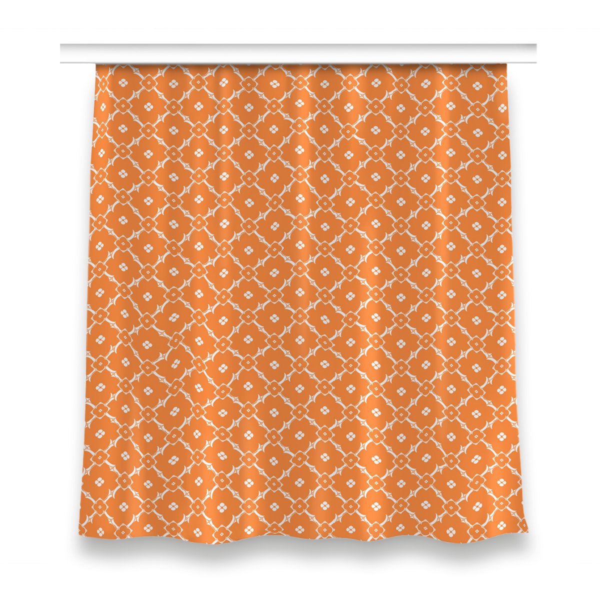 Gotowa zasłona dekor 150x160 Pomarańczowe kwiaty, Fabricsy
