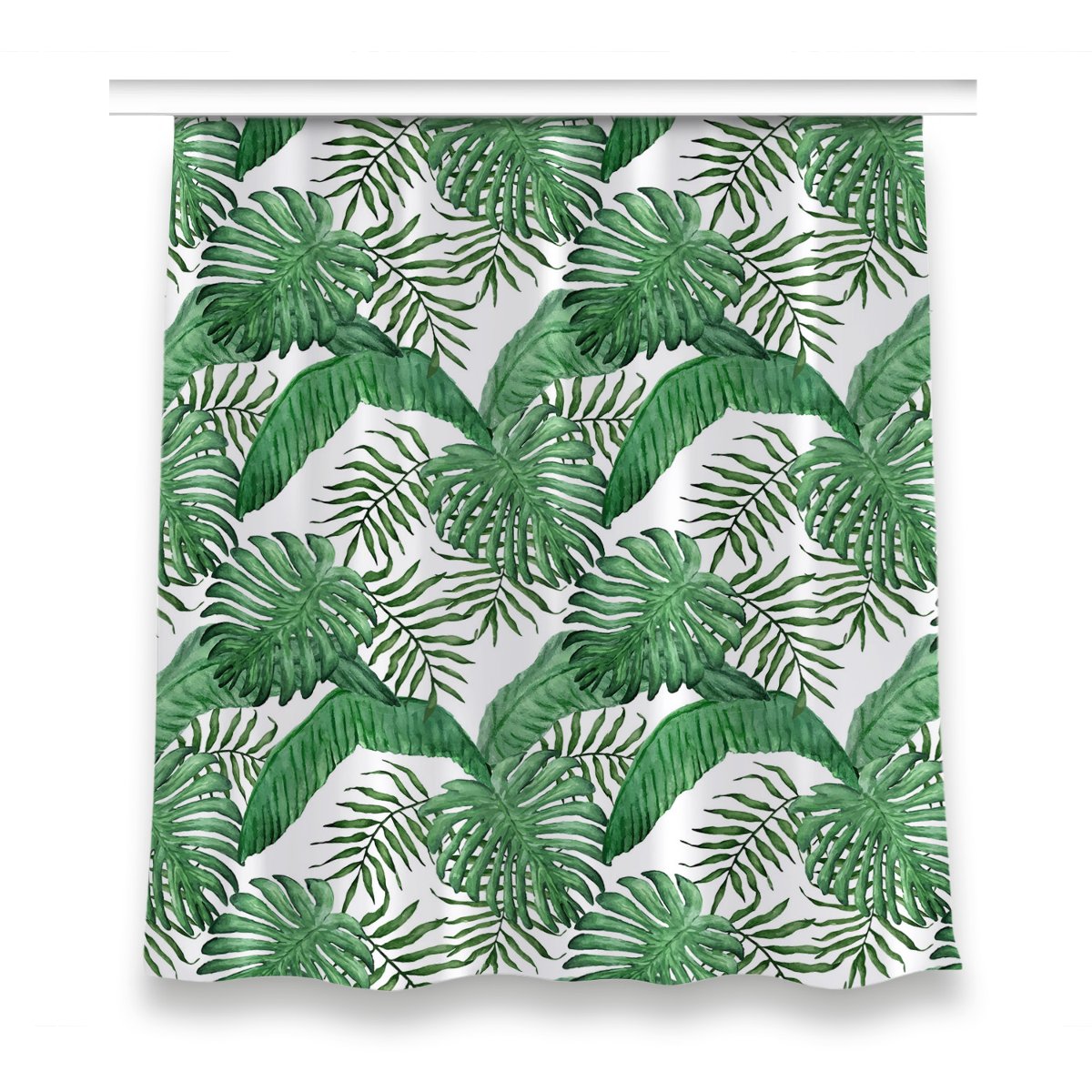 Gotowa zasłona z grafiką wzór 150x160 Liście Palm, Fabricsy
