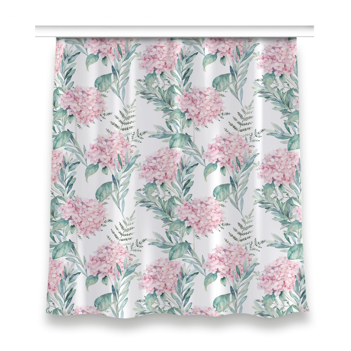 Gotowa zasłona na żabki 150x160 Jasnoróżowe kwiaty, Fabricsy