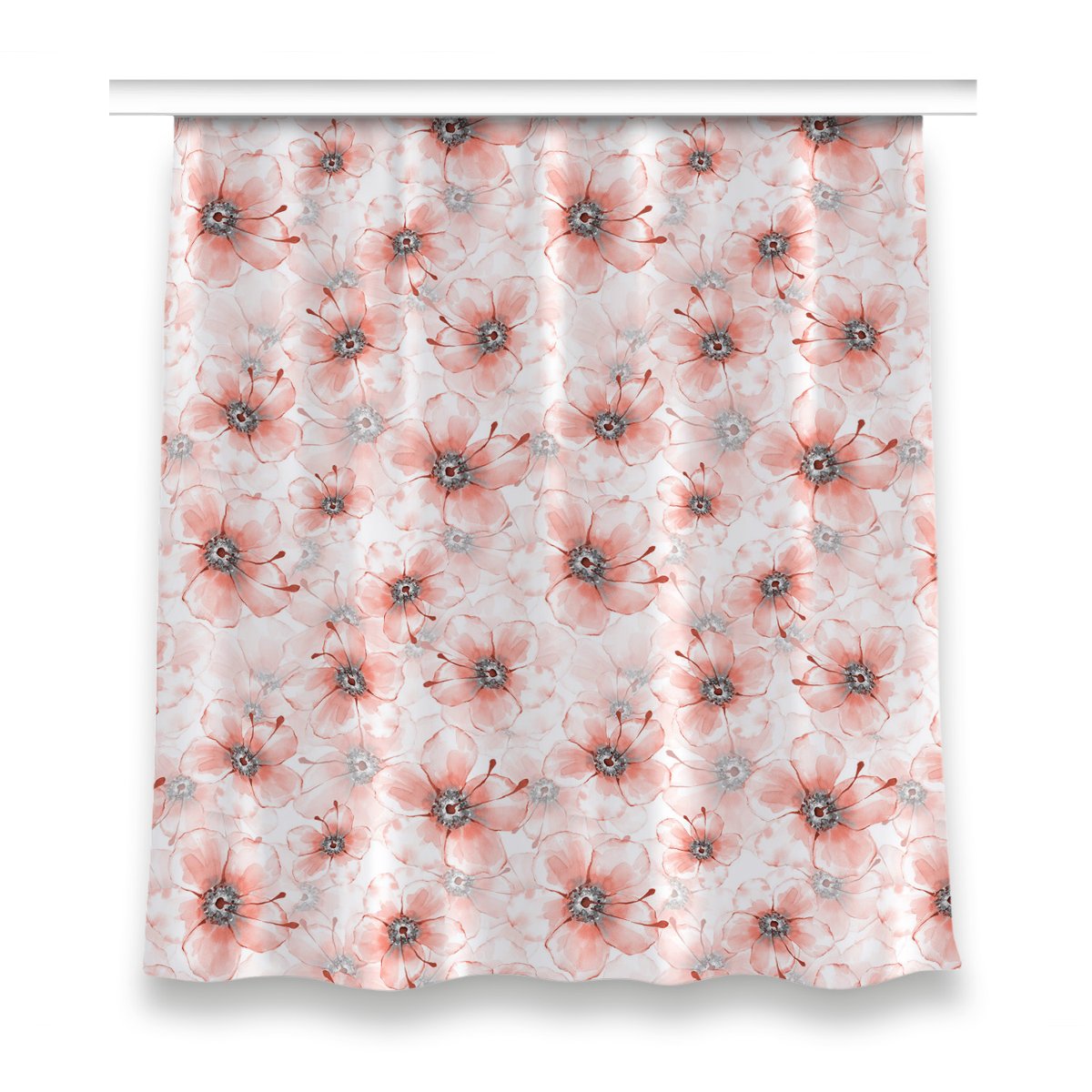 Gotowa zasłona wzór 150x160 cm Pomarańczowe kwiaty, Fabricsy