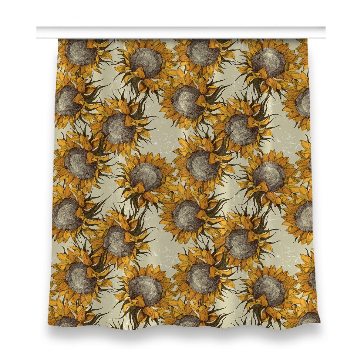 Gotowa zasłona z grafiką 150x160 Retro Słoneczniki, Fabricsy