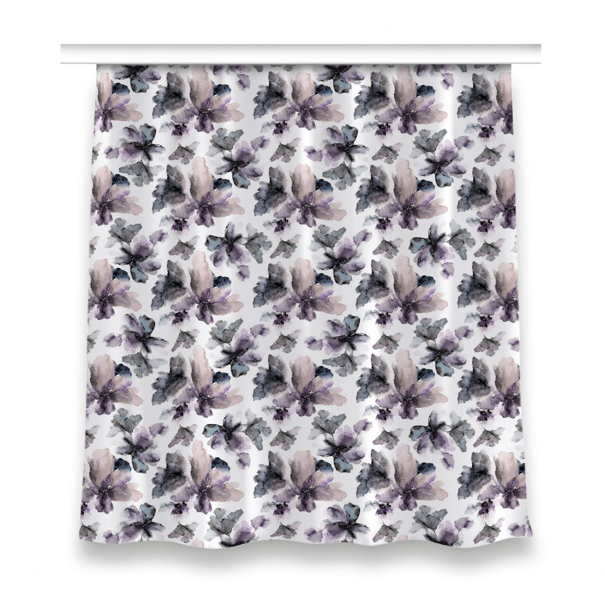 Kolorowa zasłona z nadrukiem 150x160 Ciemne kwiaty, Fabricsy