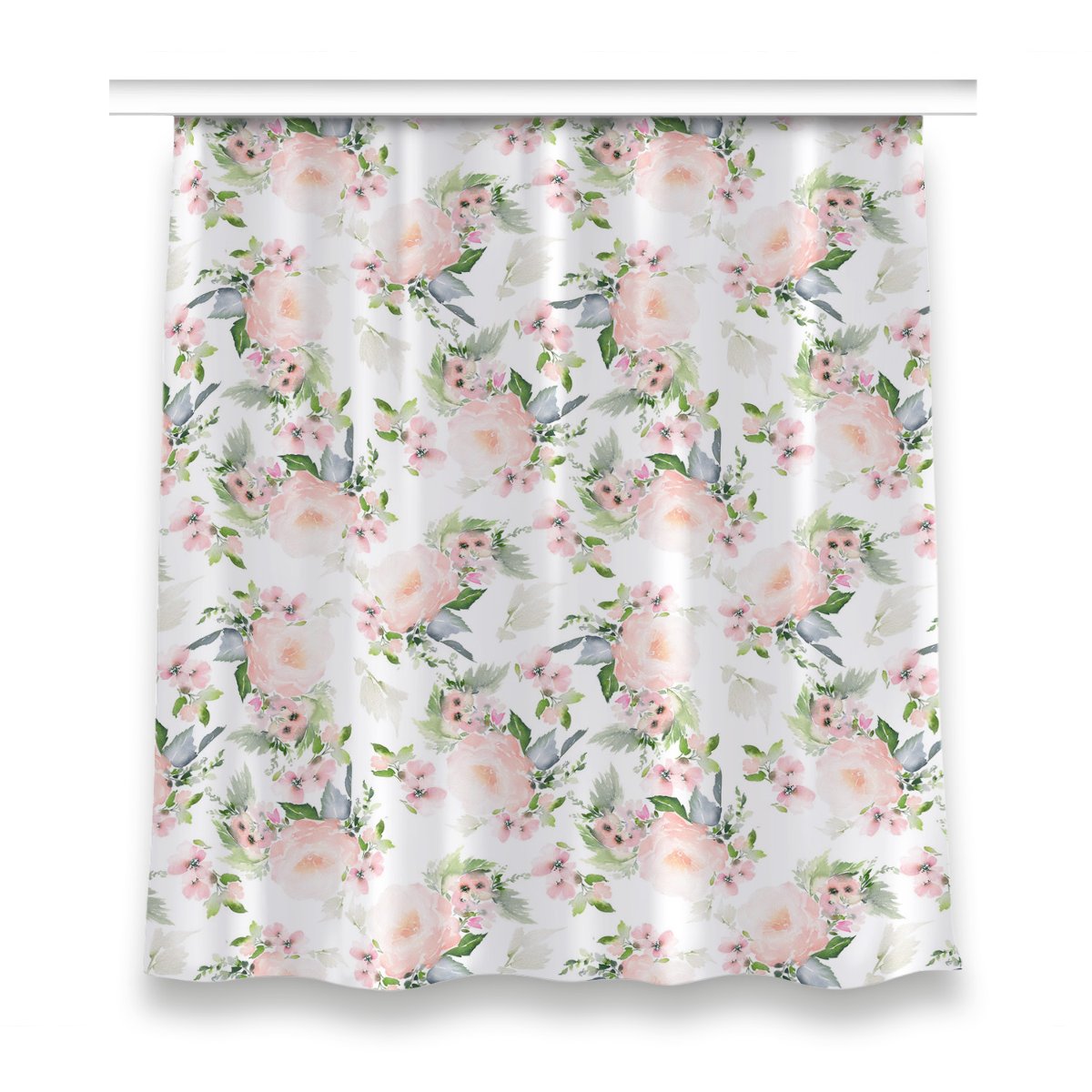 Gotowa zasłona z grafiką 150x160 Kwiaty pastelowe, Fabricsy
