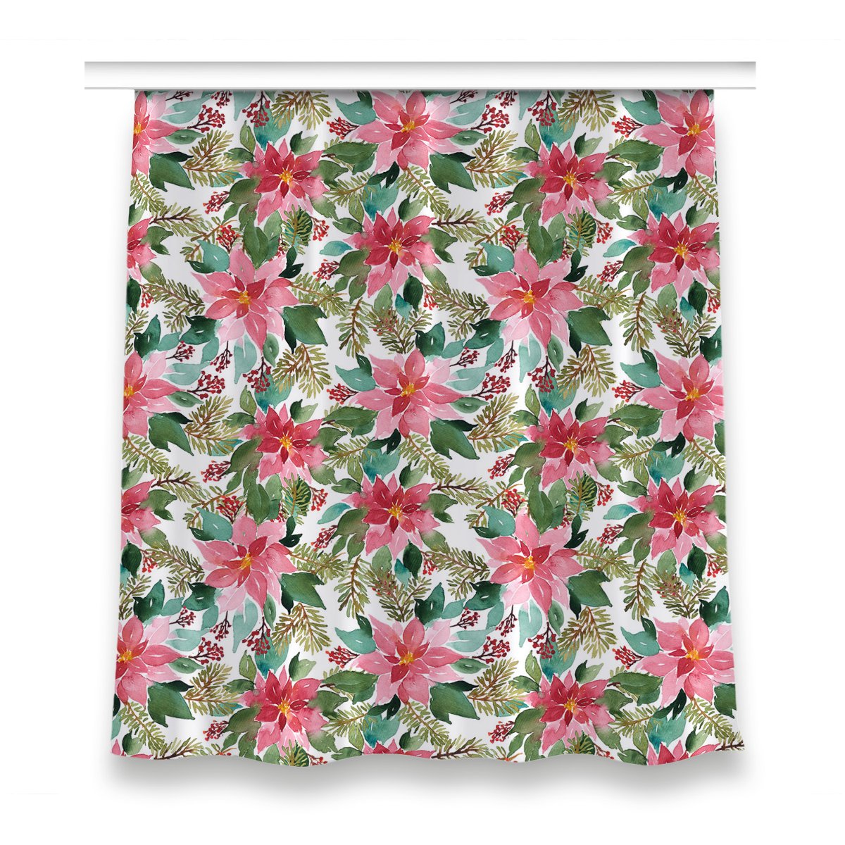 Gotowa zasłona na taśmę 150x160 Czerwone gwiazdy, Fabricsy