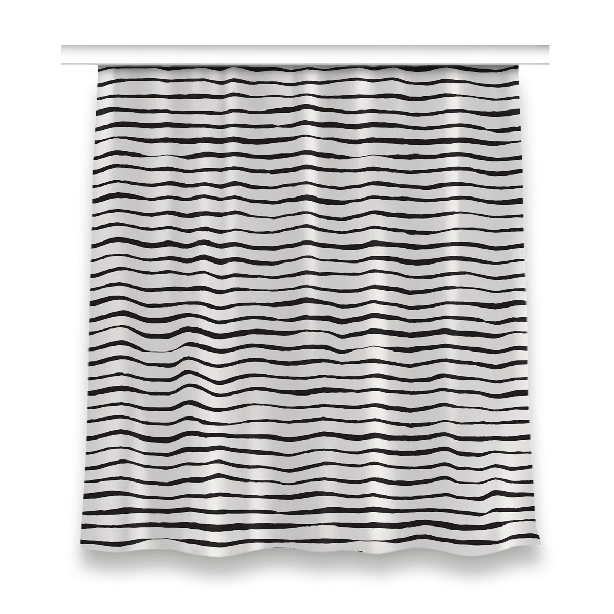 Gotowa zasłona na taśmę wzór 150x160 Czarne linie, Fabricsy