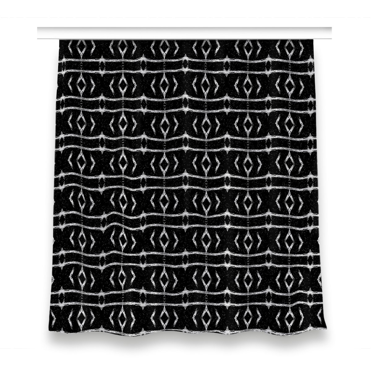 Gotowa zasłona z grafiką 150x160 Czarna abstrakcja, Fabricsy