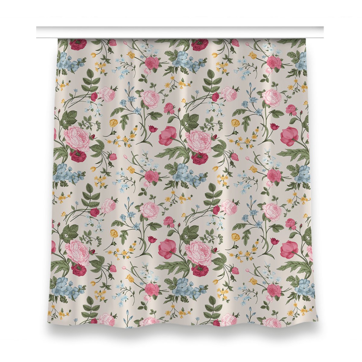 Klasyczna zasłona kolory 150x160 Kolorowe kwiaty, Fabricsy