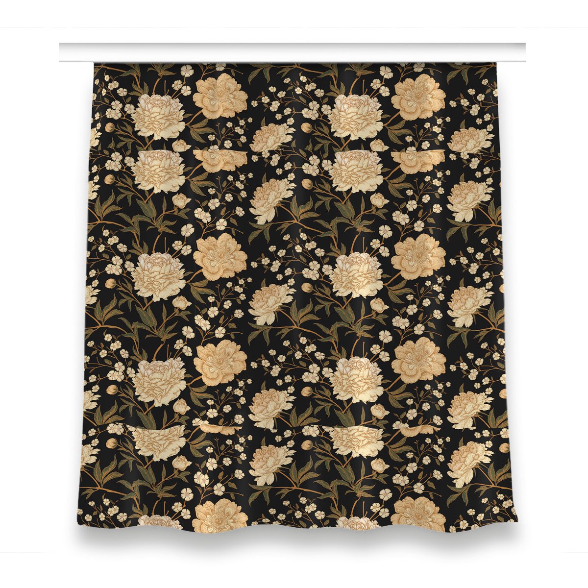 Klasyczna zasłona kolory 150x160 cm Biała piwonia, Fabricsy