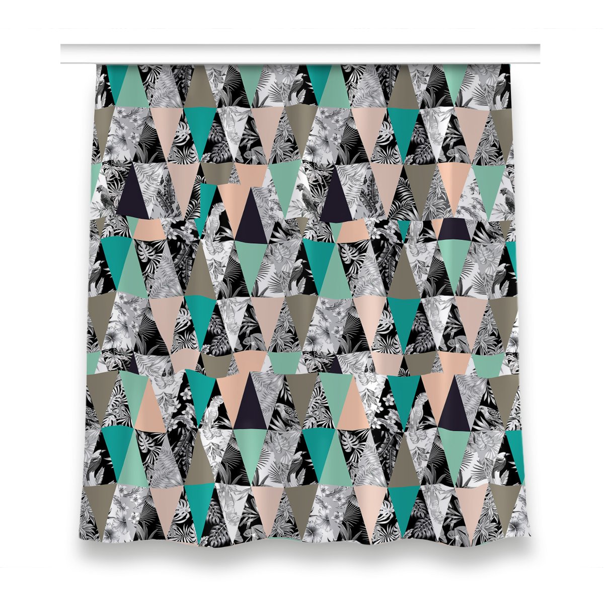 Gotowa zasłona dekor 150x160 Tropikalny patchwork, Fabricsy