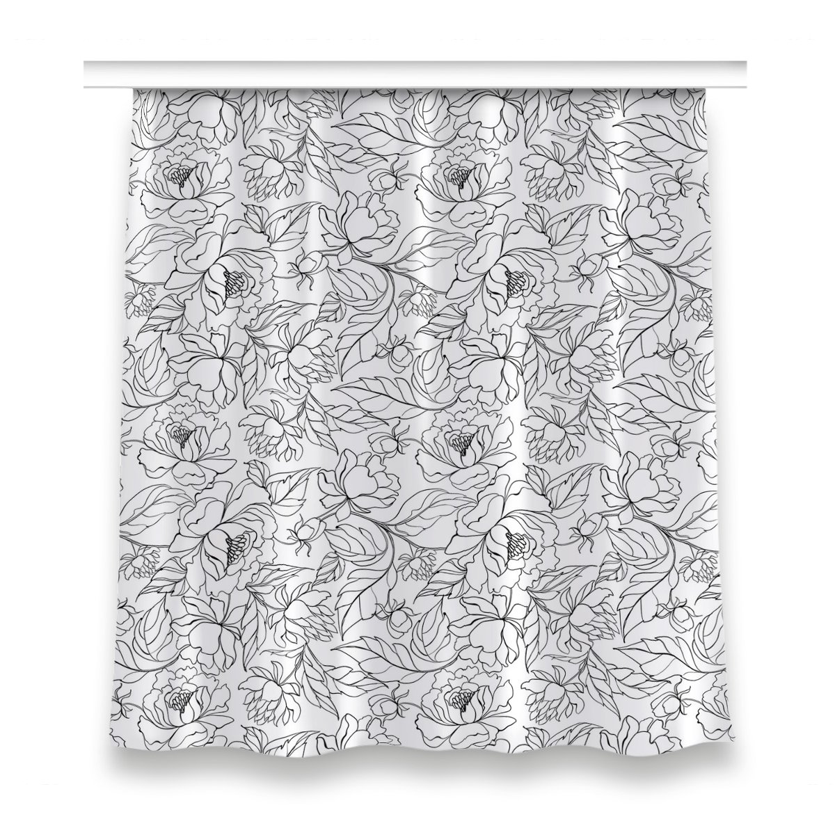 Gotowa zasłona dekor wzór 150x160 Kwiaty piwonii, Fabricsy