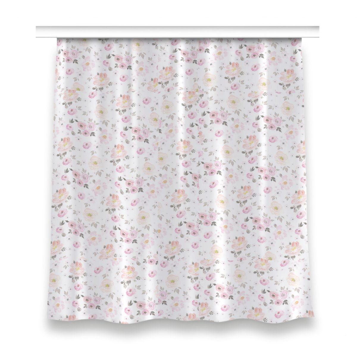 Klasyczna zasłona kolory 150x160 Akwarelowe kwiaty, Fabricsy