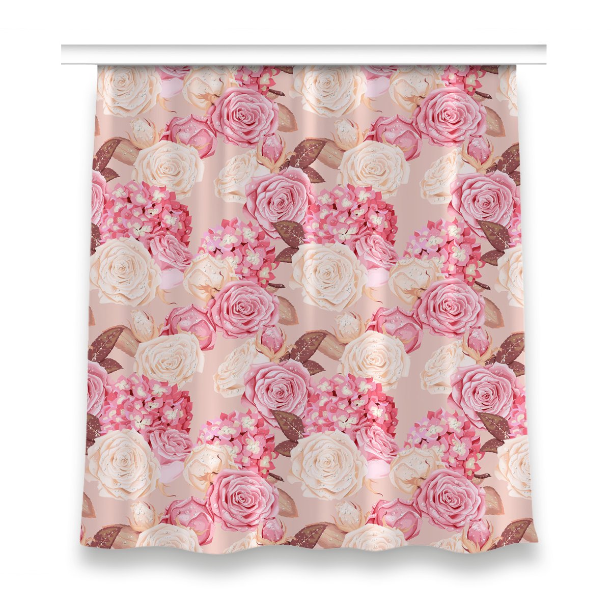 Klasyczna zasłona kolory 150x160 Róże i hortensje, Fabricsy