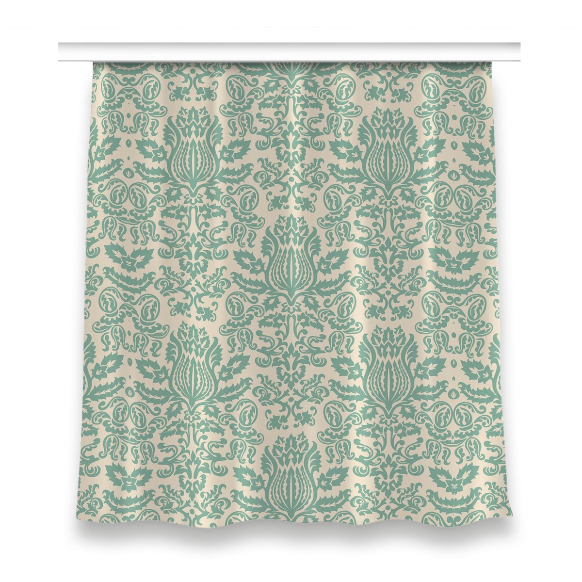 Klasyczna zasłona kolory 150x160 Zielony Adamaszek, Fabricsy