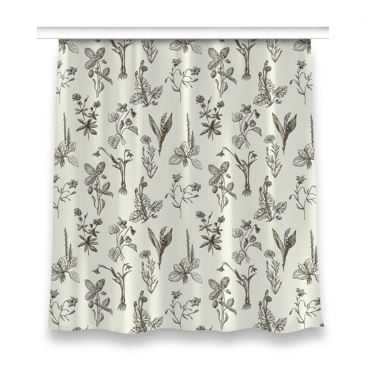 Klasyczna zasłona kolory 150x160 Szkicowane kwiaty, Fabricsy