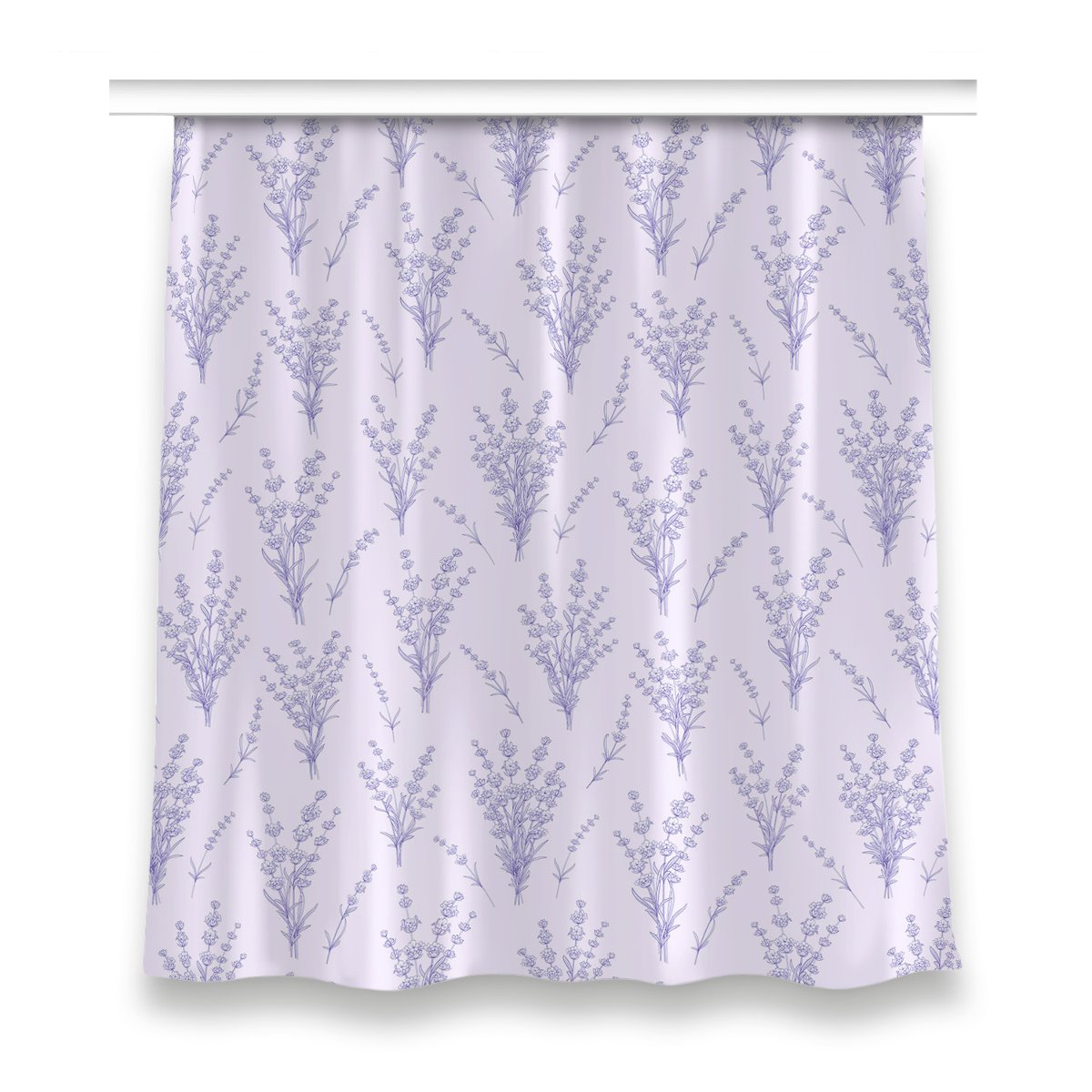 Gotowa zasłona z nadrukiem 150x160 Kwiaty lawendy, Fabricsy