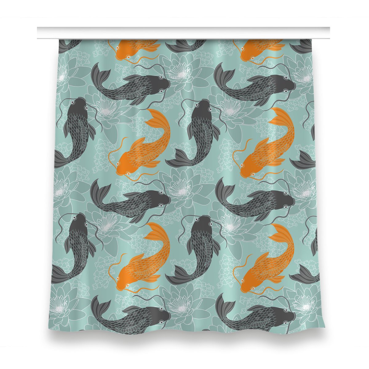 Kolorowa zasłona z nadrukiem 150x160 Chiński karp, Fabricsy