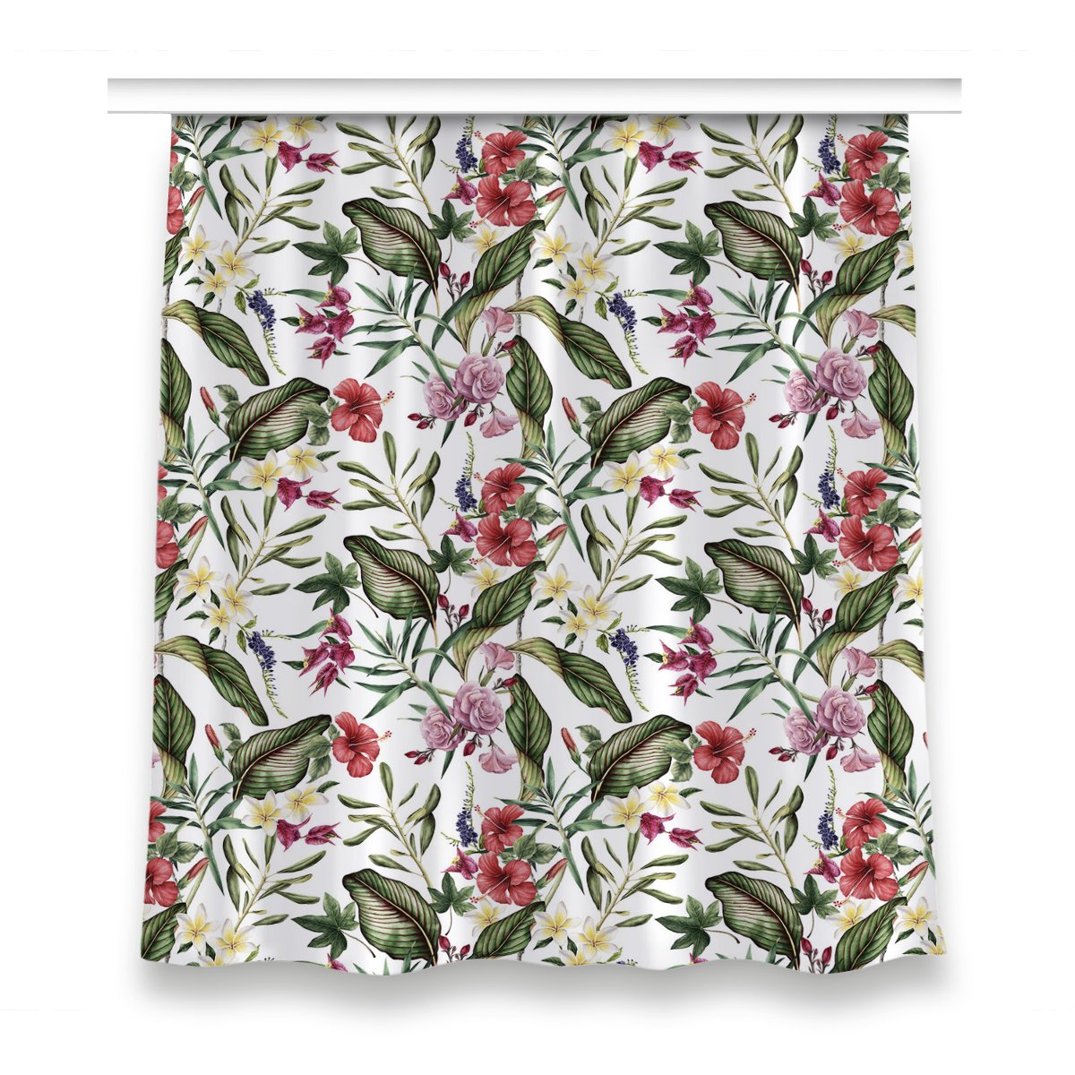 Klasyczna zasłona kolory 150x160 Tropikalne kwiaty, Fabricsy