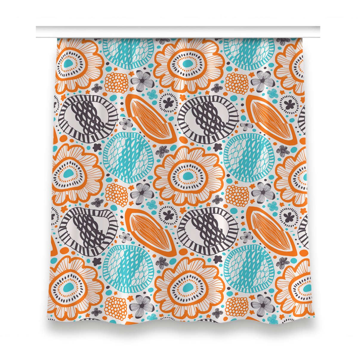 Zasłona z grafiką kolory 150x160 Pastelowe kwiaty, Fabricsy